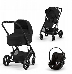 עגלת תינוק משולבת סייבקס - טיולון ועריסה Cybex Balios TS5 בצבע Moon Black , עם סל-קל Cloud G עגלת תינוק משולבת סייבקס - טיולון ועריסה Cybex Balios TS5 בצבע Moon Black , עם סל-קל Cloud G