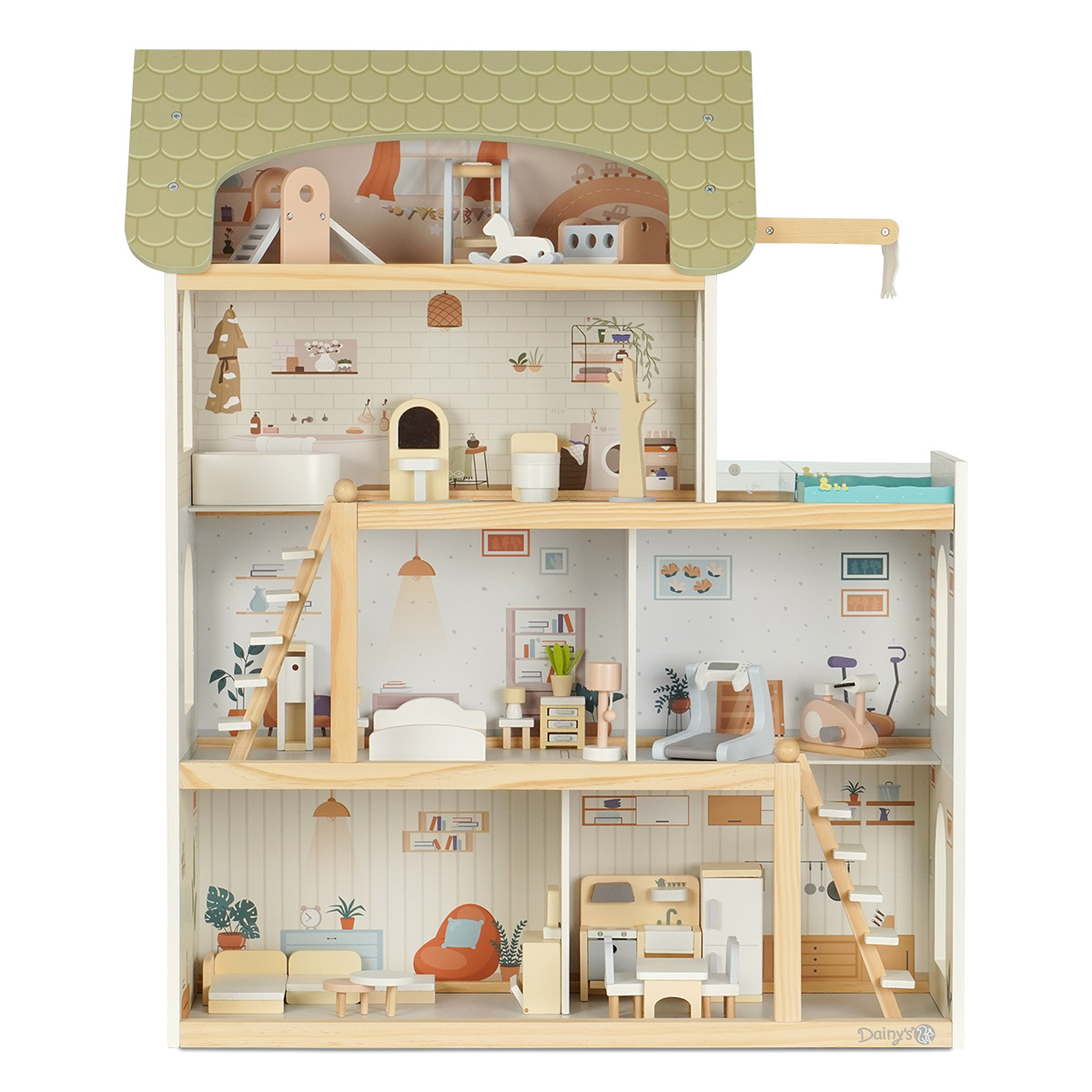 ��� ����� ������ ���� ������� ��� ������ � ����Dainy�s Wooden Urban Villa Doll House