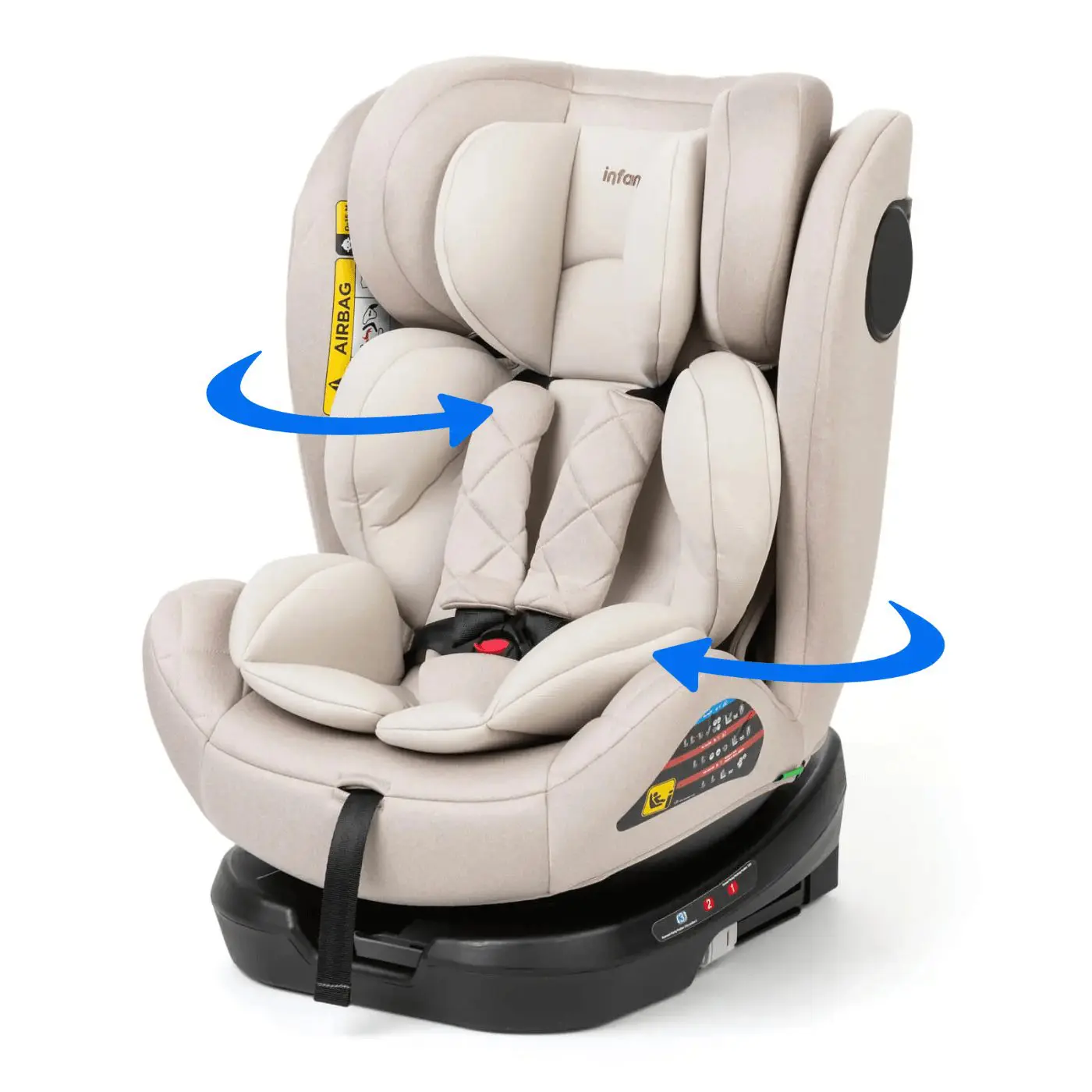 כסא בטיחות מלידה ועד גובה 150 סמ I-Twist DLX - אנפנטי Infanti - בז' כסא בטיחות מלידה ועד גובה 150 סמ I-Twist DLX - אנפנטי Infanti - בז'