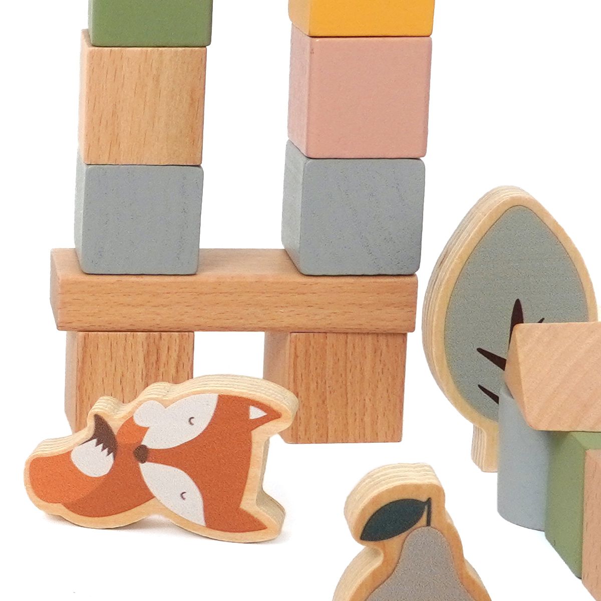 �� ������ �� ������ ������ 60 ����� � ����Dainy�s Wooden Building Blocks Set 60 pcs
