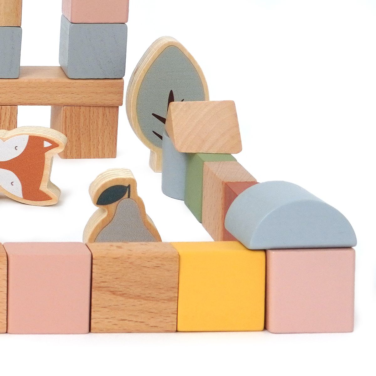 �� ������ �� ������ ������ 60 ����� � ����Dainy�s Wooden Building Blocks Set 60 pcs