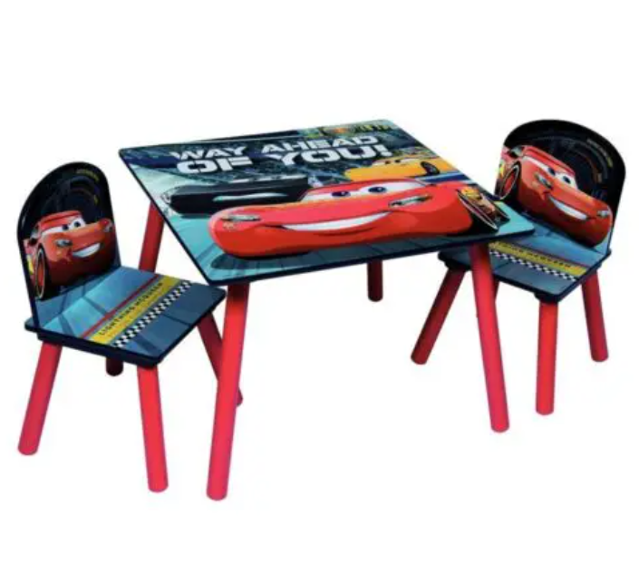 שולחן עם 2 כסאות עץ מכוניות CARS שולחן עם 2 כסאות עץ מכוניות CARS