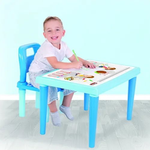 פינת ישיבה לילדים | שולחן מצויר עם כסא משענת מפלסטיק לילדים פינת ישיבה לילדים | שולחן מצויר עם כסא משענת מפלסטיק לילדים